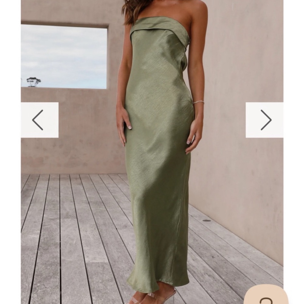 Chic Strapless Green Dress